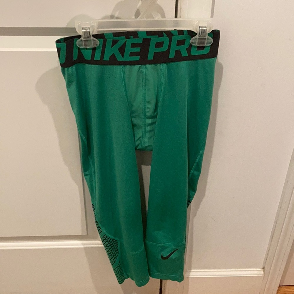 Nike Pro compression training tights men green small